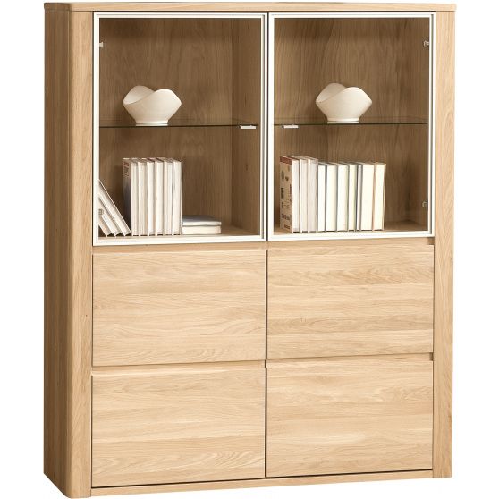 Meble dekort Komoda z witryna typ 05 - dębowa - Polecam