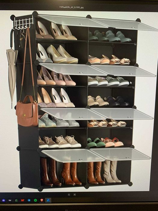 Organizer na Buty MODUŁOWY z Drzwiami i Stalową Ramą Szybki Montaż