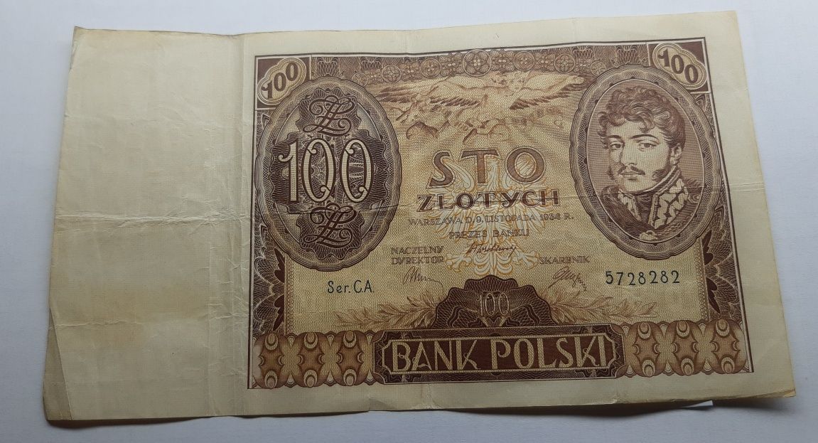 Banknot 100 zł CA z 1934 roku