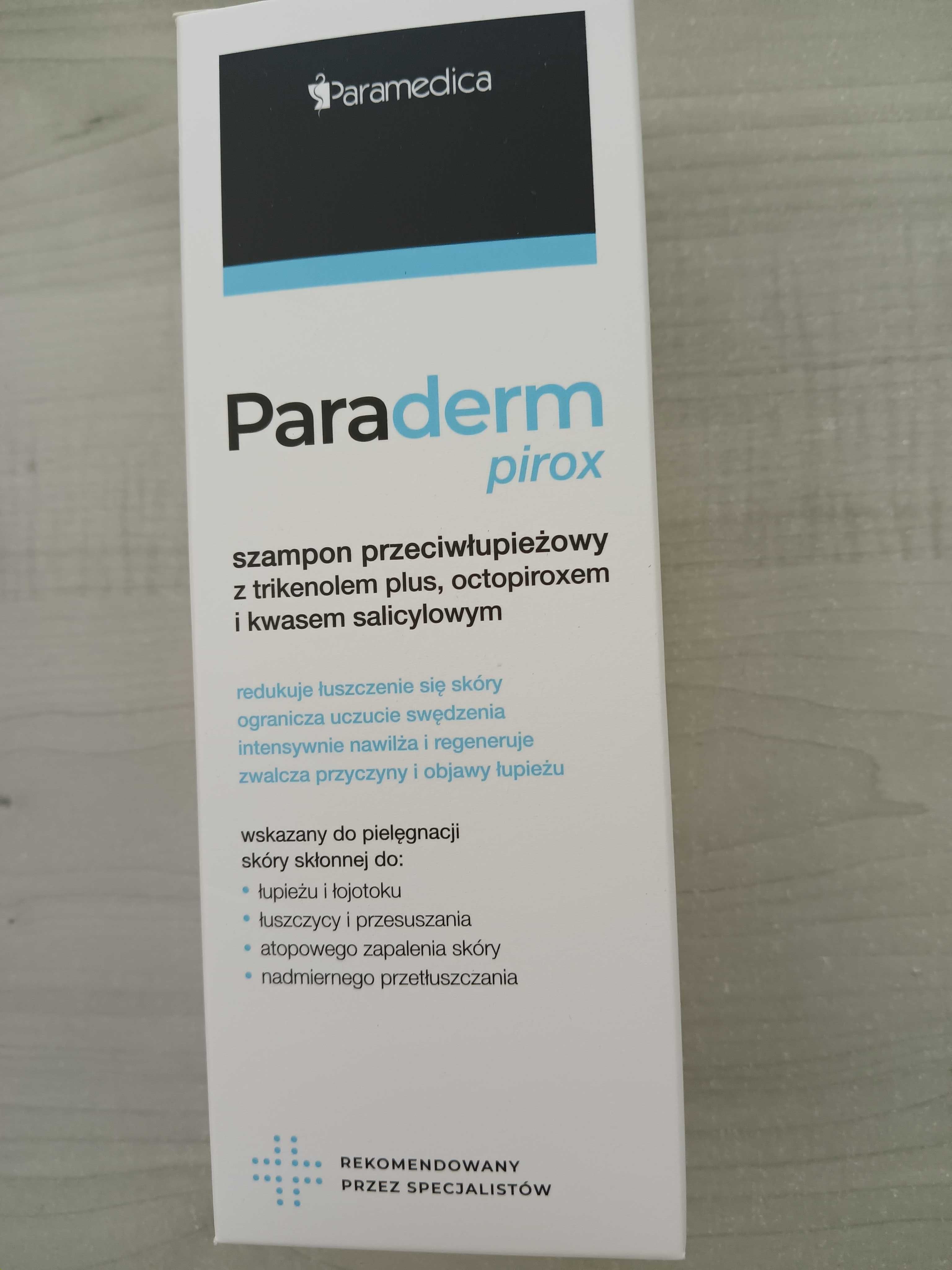 PARADERM PIROX szampon łupież łojotok atopowe zapalenie skóry świąd