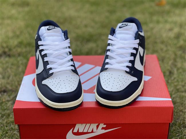 Кросівки Nike Dunk Low Vintage Navy Найки Данки сині білі ретро