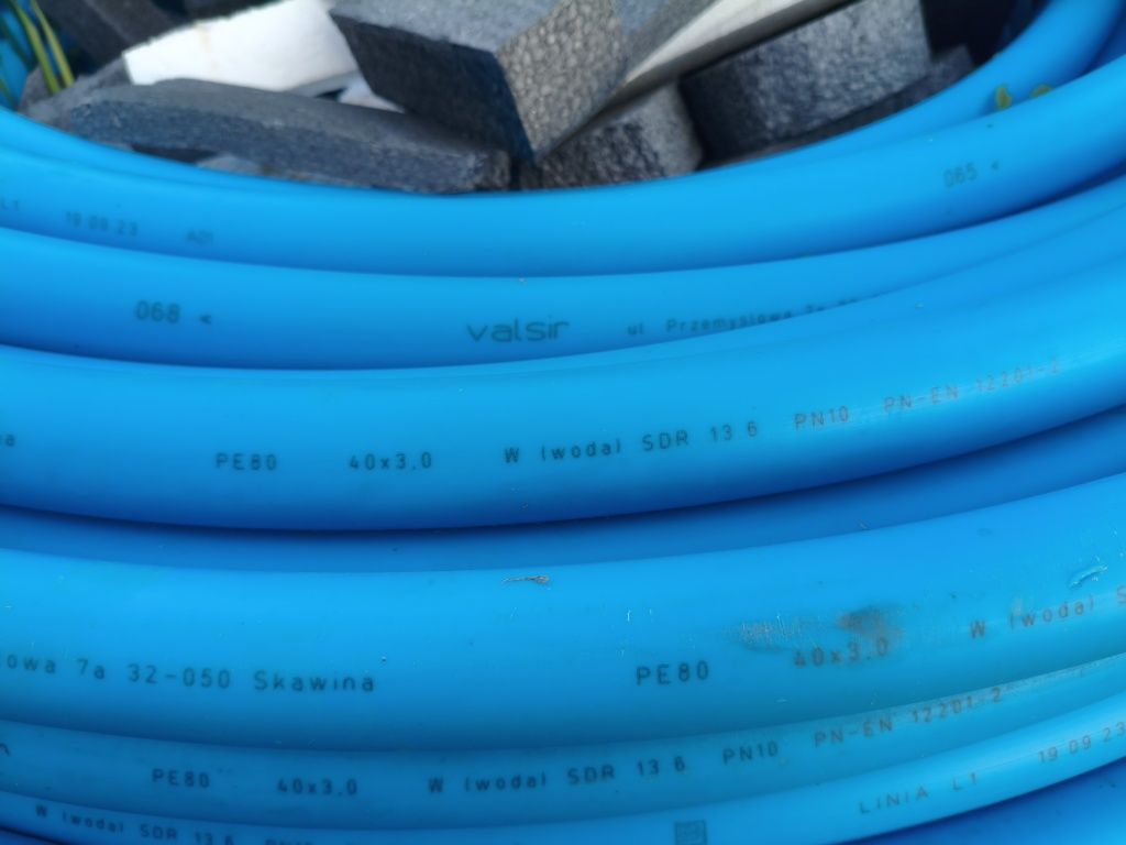 Rura do wody 40x3 PE80 200mb atest nowa