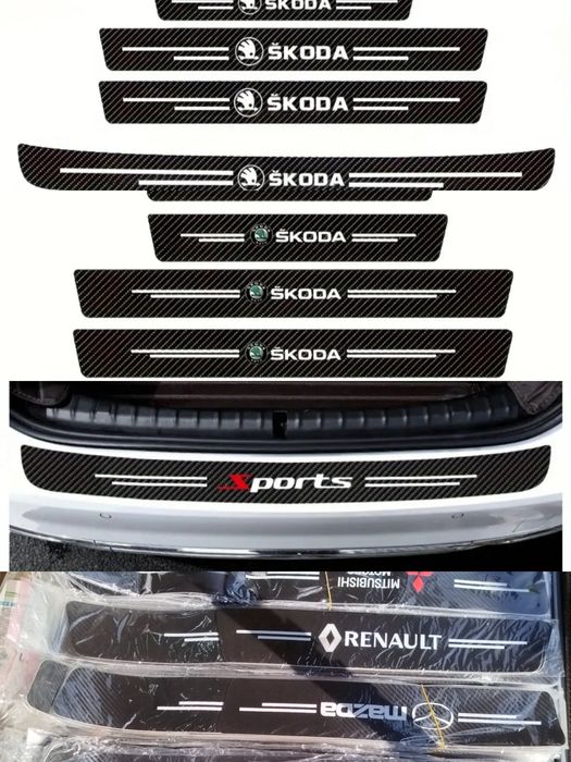 Захисна плівка на пороги і бампер  5шт ,стрічка самоклеюча, карбонова