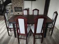 Stół rozkładany z krzesłami