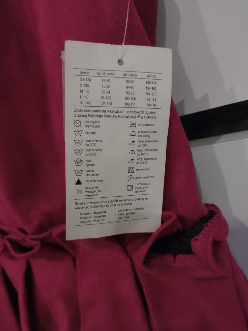 Sukienka bombka róż fiolet rozkloszowana S