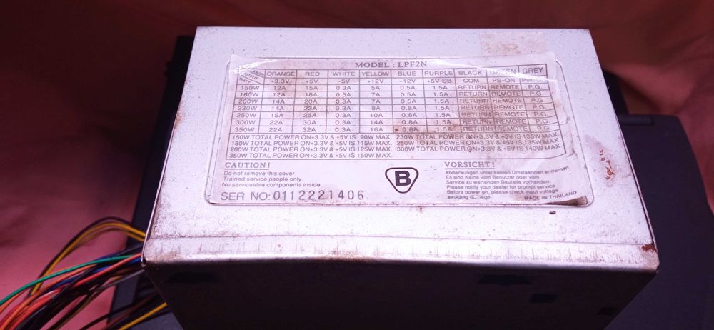 Zasilacz komputerowy LPF2N 350 W ATX. Sprawny technicznie w 100 %