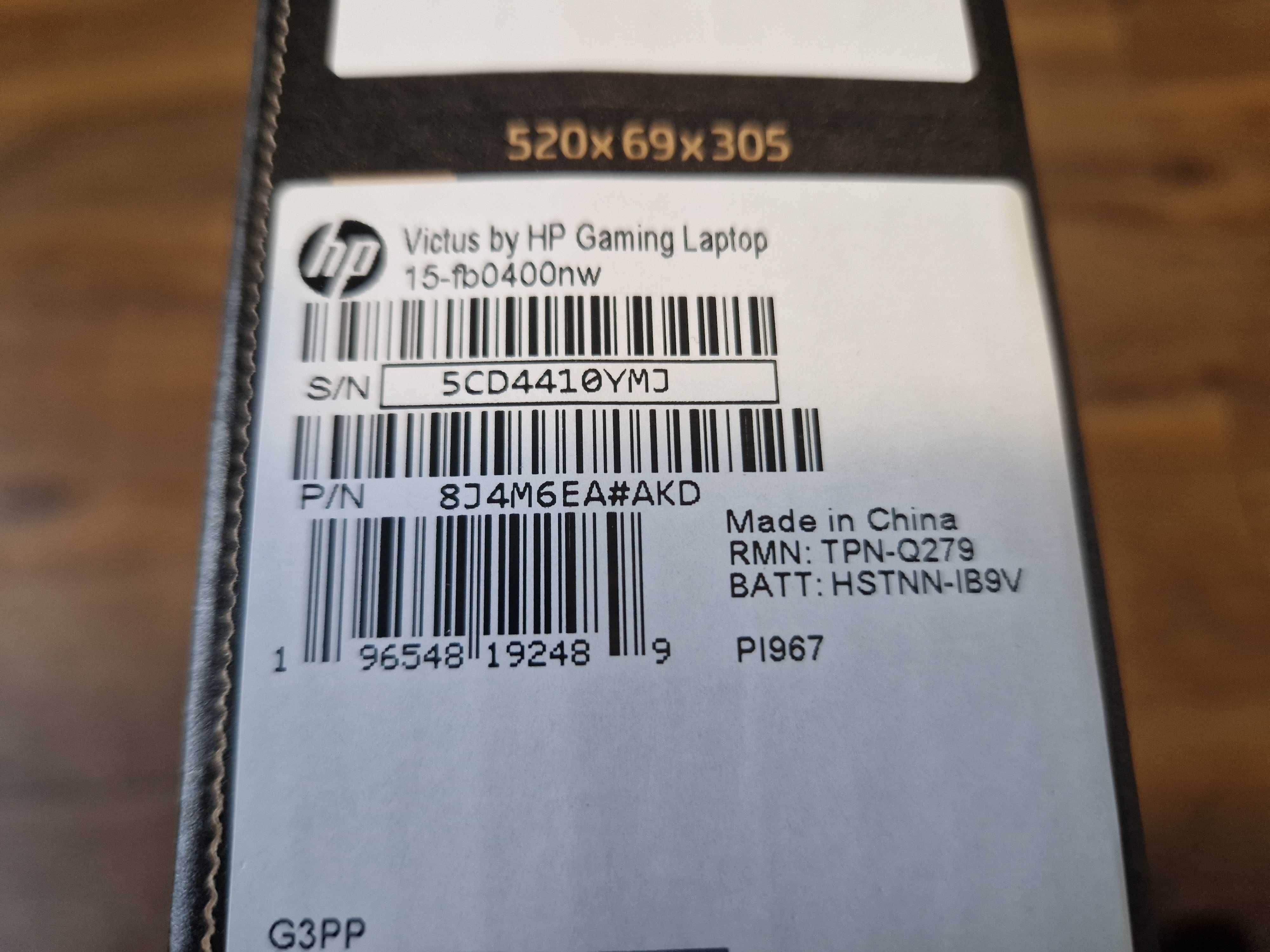 Nowy Laptop Gamingowy HP Victus 15-FB0400NW/ R5 / RTX 3050 / Gwarancja