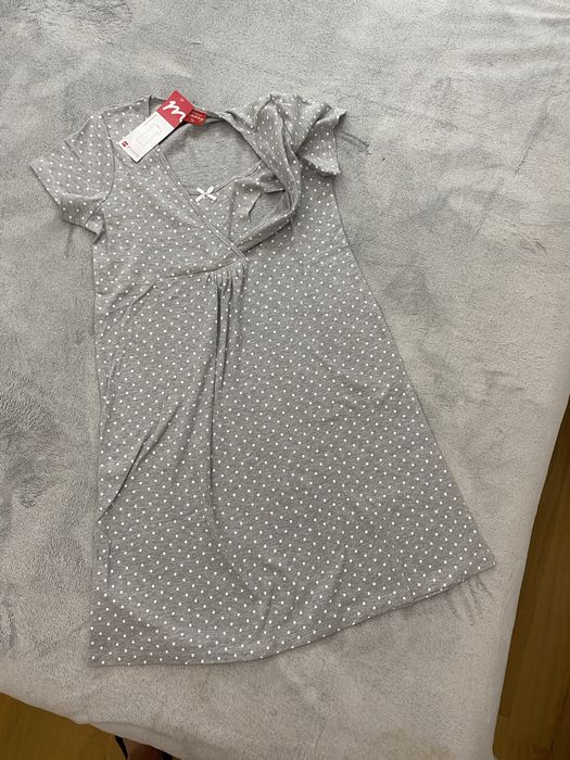 Koszula nocna do karmienia, Muzzy, ciąża rozmiar S,M,L,XL kolor szary