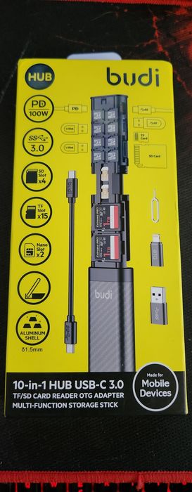 Dock portátil de bolso BUDi Leitor de Cartões, Hub, multiplicador etc