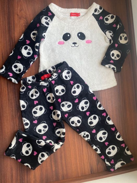2в1 Флісова тепла піжама 92-98см 2-3р 24м костюм панди Різдвяна