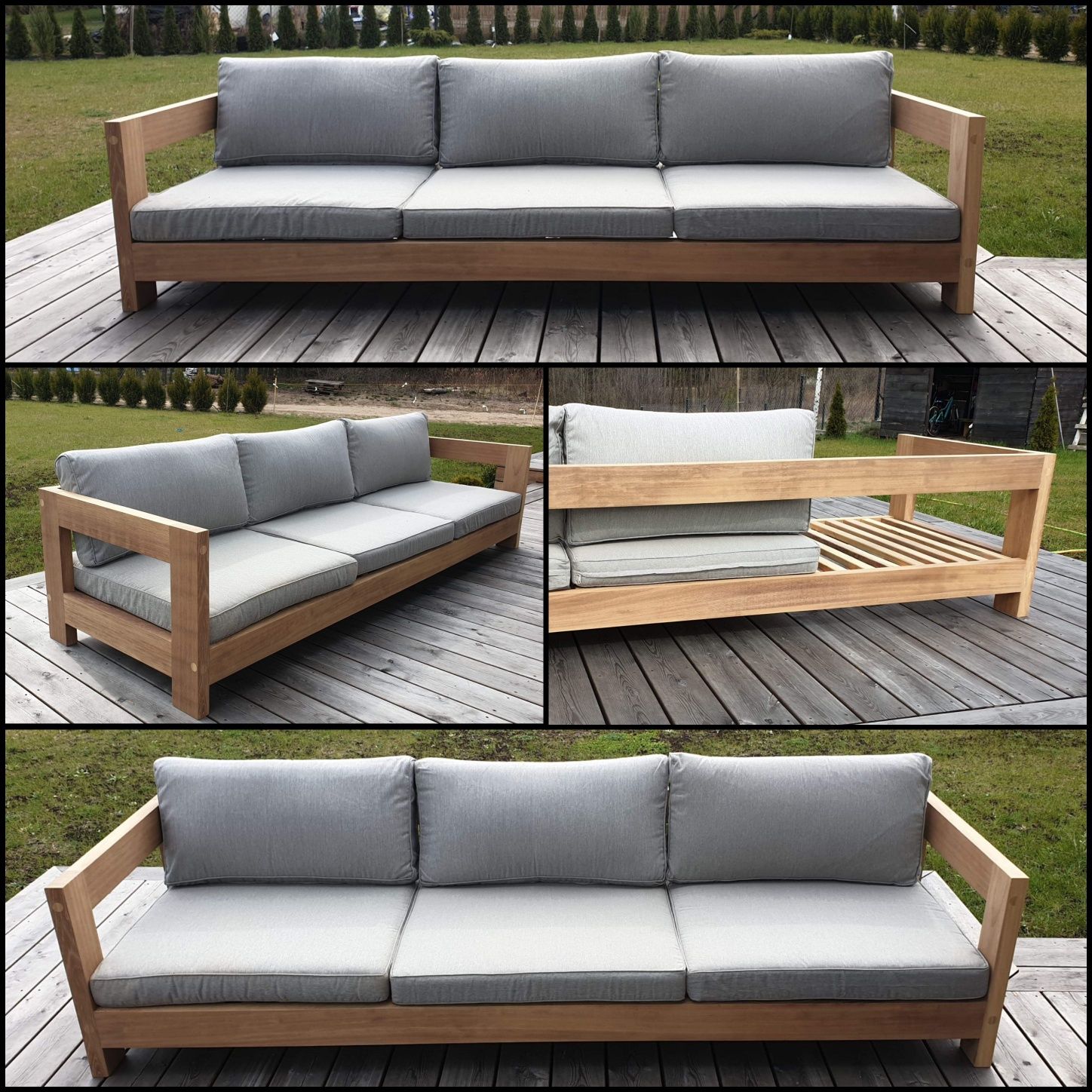 Sofa 3-4 os. tarasowa ogrodowa PREMIUM 100% drewno egzotyczne IROKO.