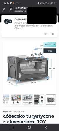 Łóżeczko turystyczne Kinderkraft dwupoziomowe