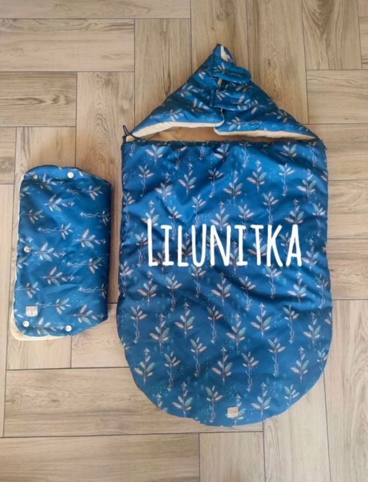 Cudny śpiworek do spacerówki + mufka