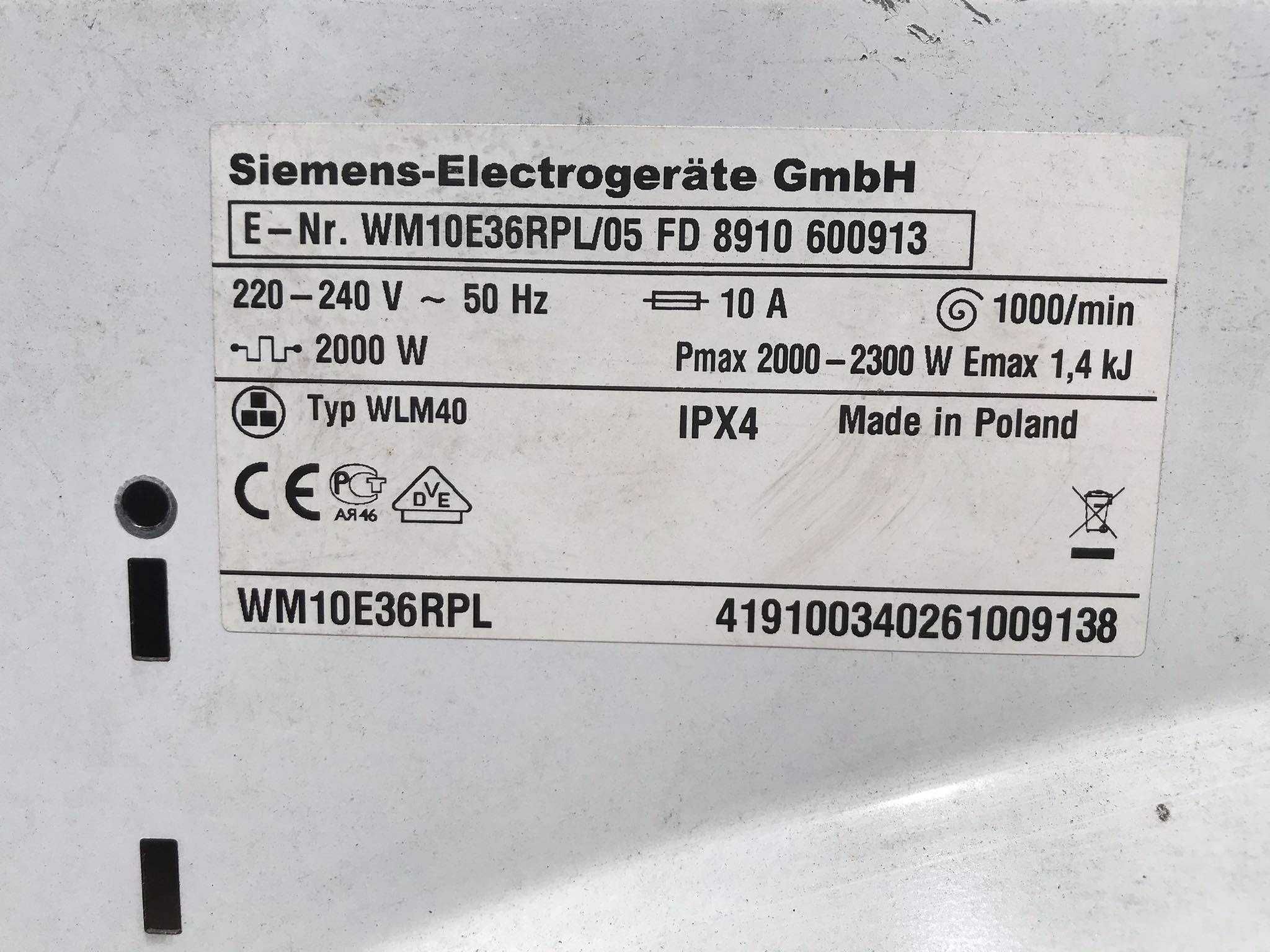 Elektrozawór Pralki Simens WM10E36RPL FreeStyle