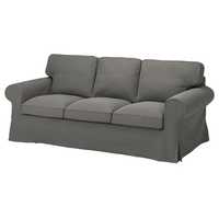 Sofa EKTORP IKEA szara, bardzo dobry stan, kanapa 3 osobowa luks sofa