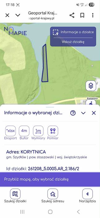 Sprzedam działkę przy brzegu jeziora Chancza koło hotelu 4 wiatry