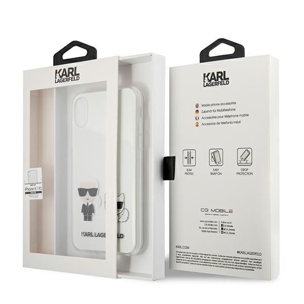 Pudełkowe Etui na iPhone X/Xs Karl Lagerfeld Transparent & Elastyczne