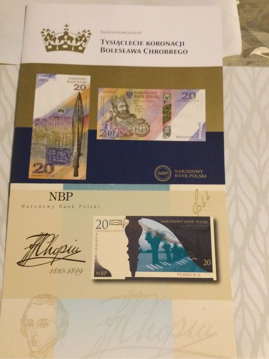 Foldery banknotów 20-to złotowych.