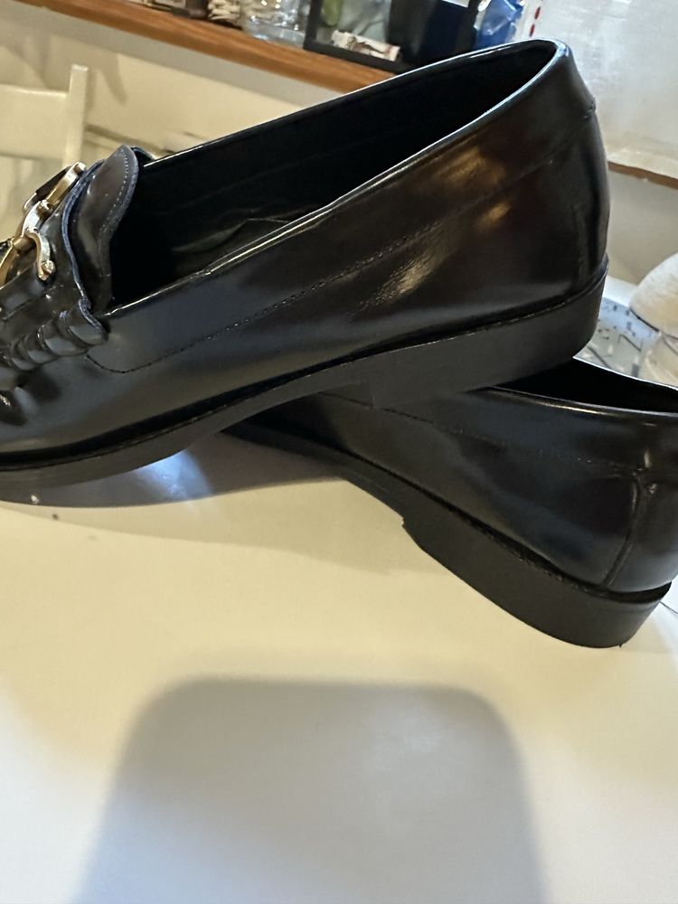 Mokasyny skorzane Massimo Dutti