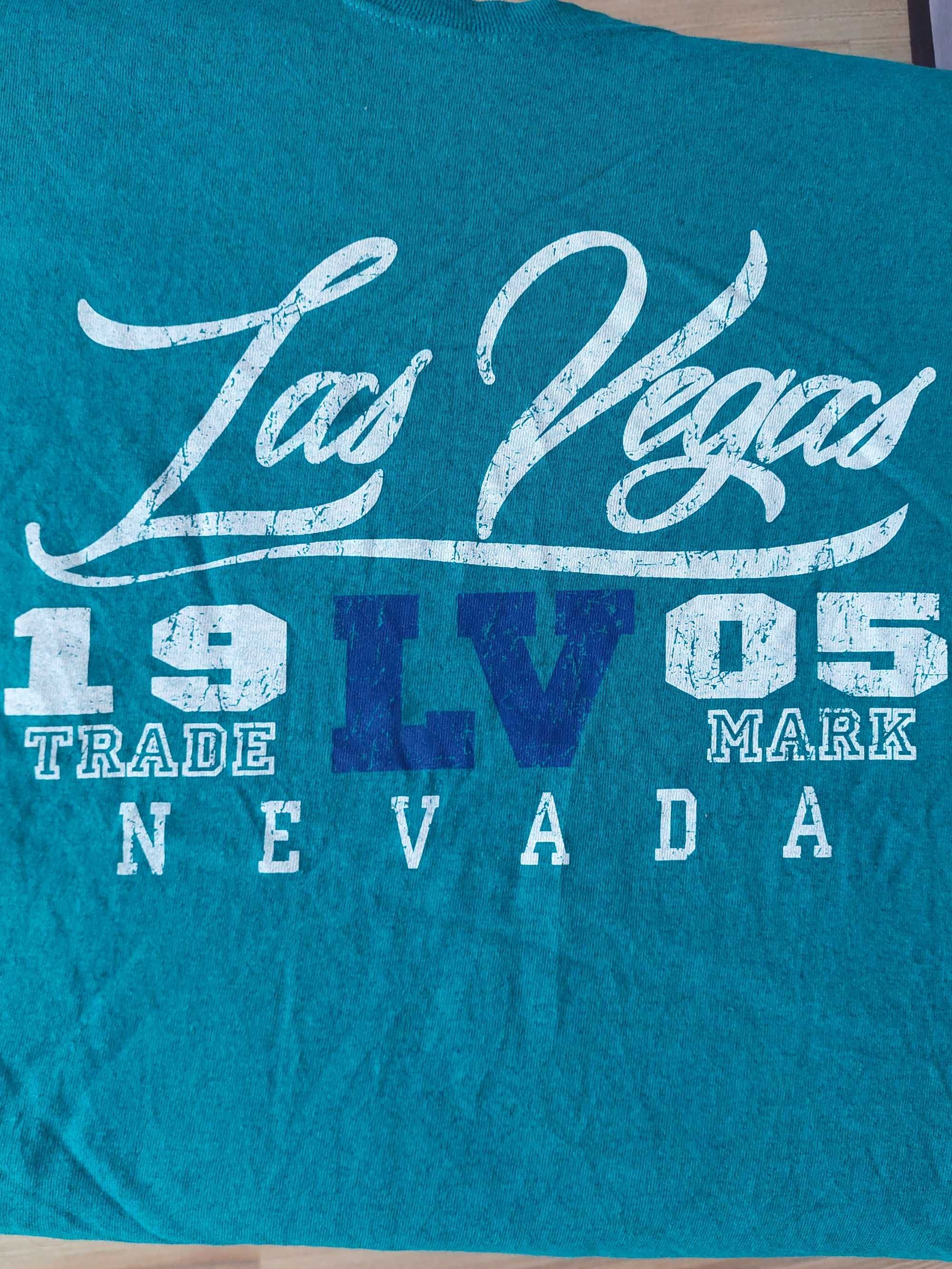 Koszulka S/M Niebieska Las Vegas Nevada Długa Long Damska Męska