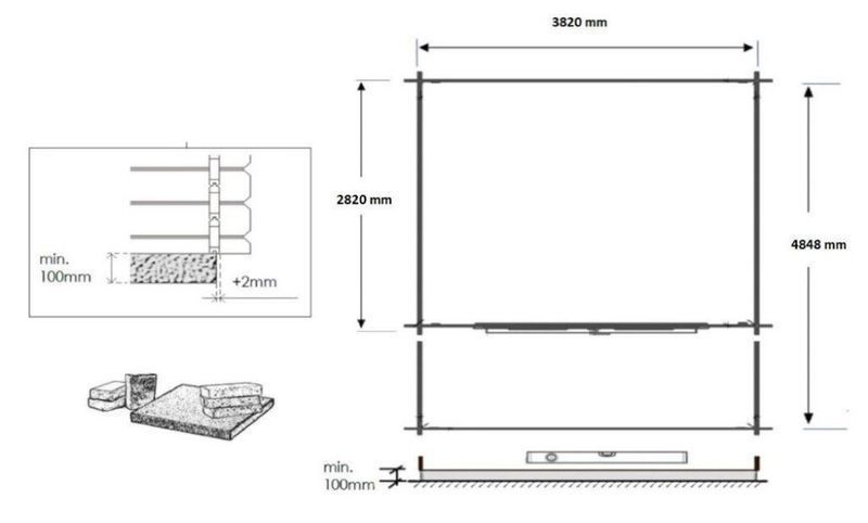 Domek ogrodowy altanka 4x3m + taras 4x2m 28mm DOM124+DOM17+DOM18+POD04