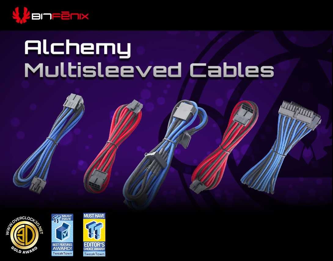 Extensão 24-Pin ATX Alchemy Sleeved Black da BitFenix