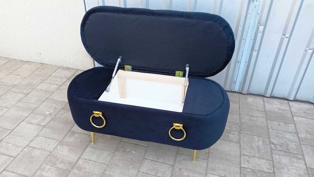 pufa owalna  glamour ze schowkiem