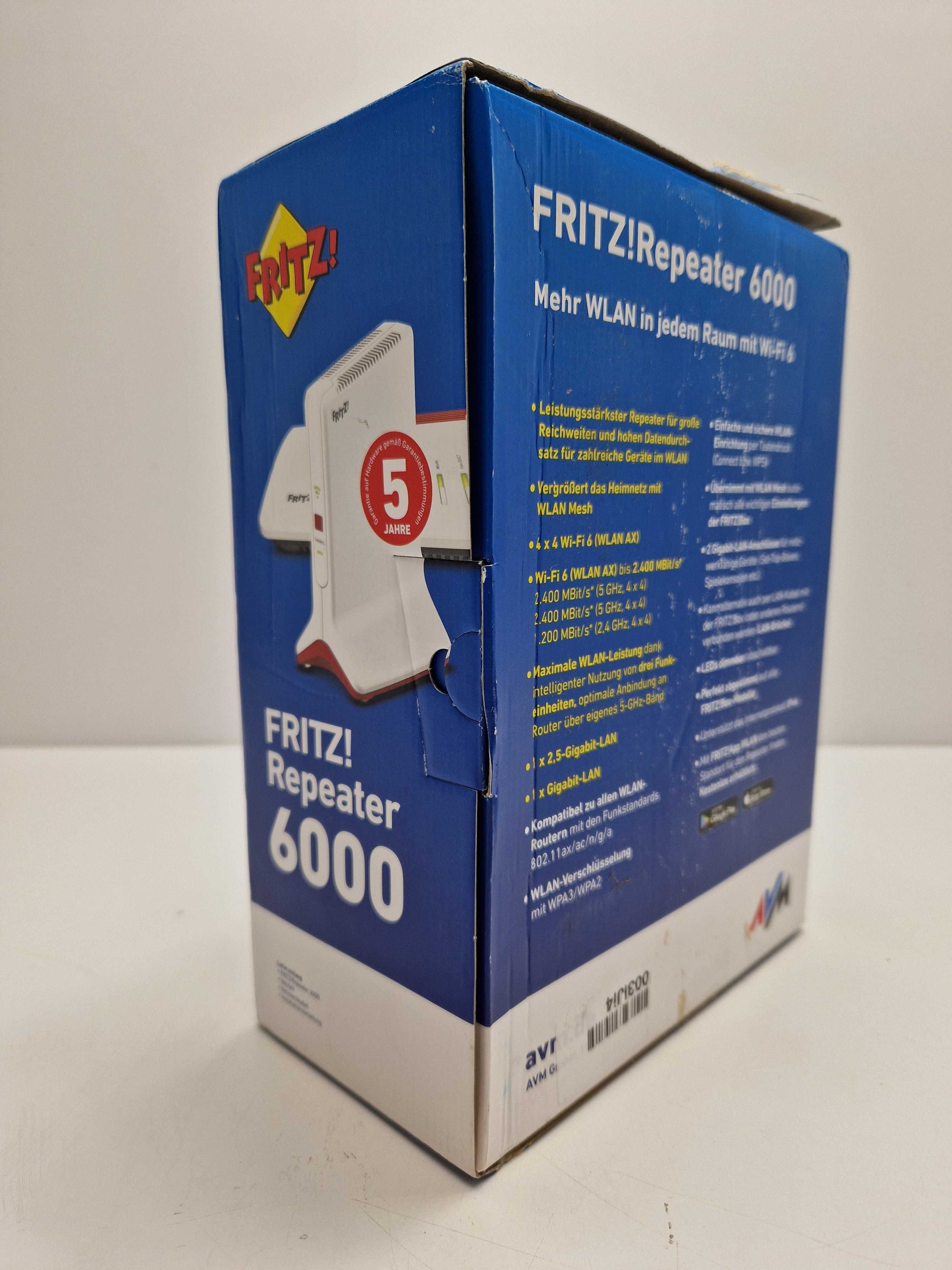 Fritz!Repeater 6000 router bezprzewodowy ethernet Tri-band