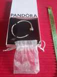 Bransoletka pandora 18 cm srebrna