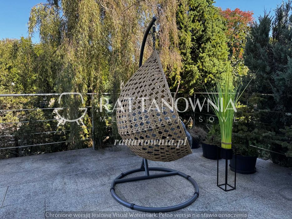 Fotel Wiszący Technorattnowy XXL Kokon Ogrodowy 2 Kolory PROMOCJA -30%