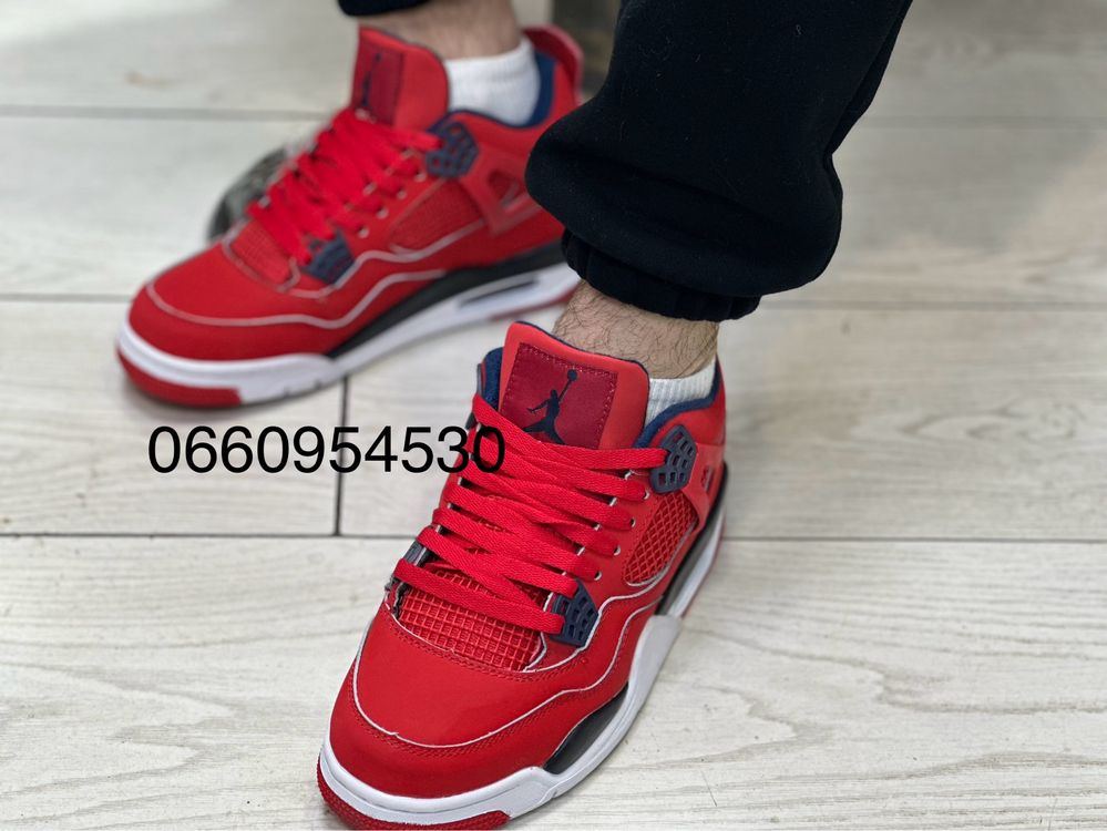 Кросівки чоловічі nike air jordan 4 retro червоні/кросівки найк джорда