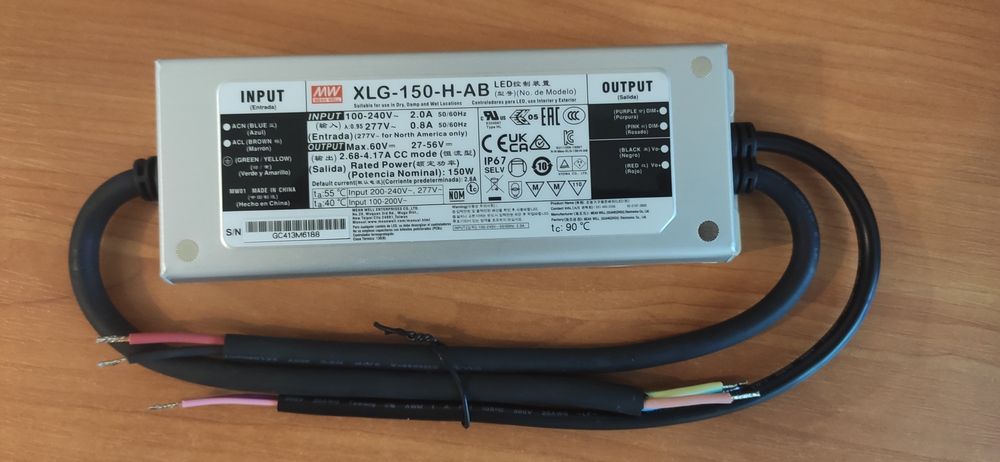 Драйвер LED, блок питания MEAN WELL XLG-150-H-AB 150 ВТ,