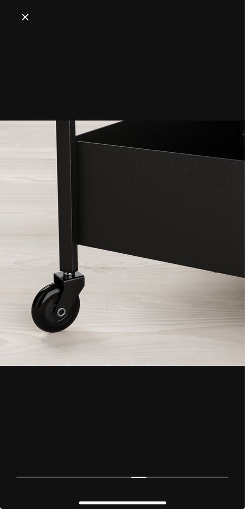 Nissafors: Carrinho preto do Ikea | 50.5x30x83cm