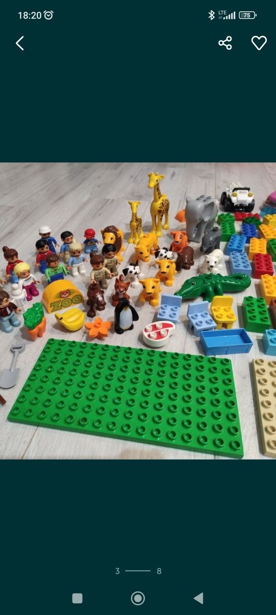 Ogromny zestaw LEGO DUPLO ponad 350 sztuk  Kubuś tygrysek zwierzątka