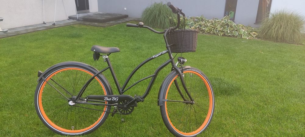 Rower Royal Bi czarny mat + pomarańczowy