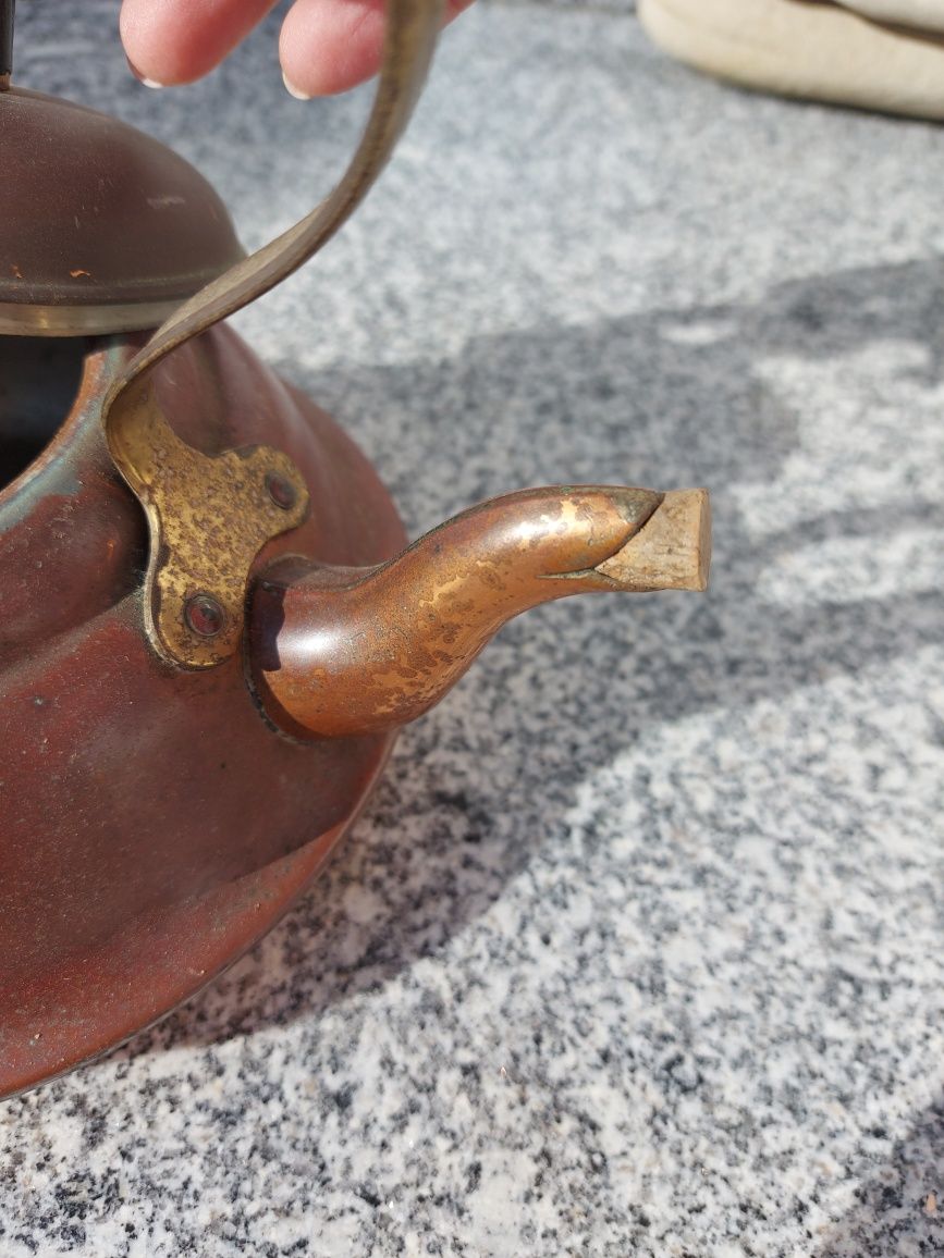 Bule de Cobre e Latão Vintage.
