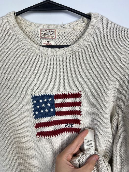 Sweter Ralph Lauren Polo Jeans Flag USA 100% Cotton
