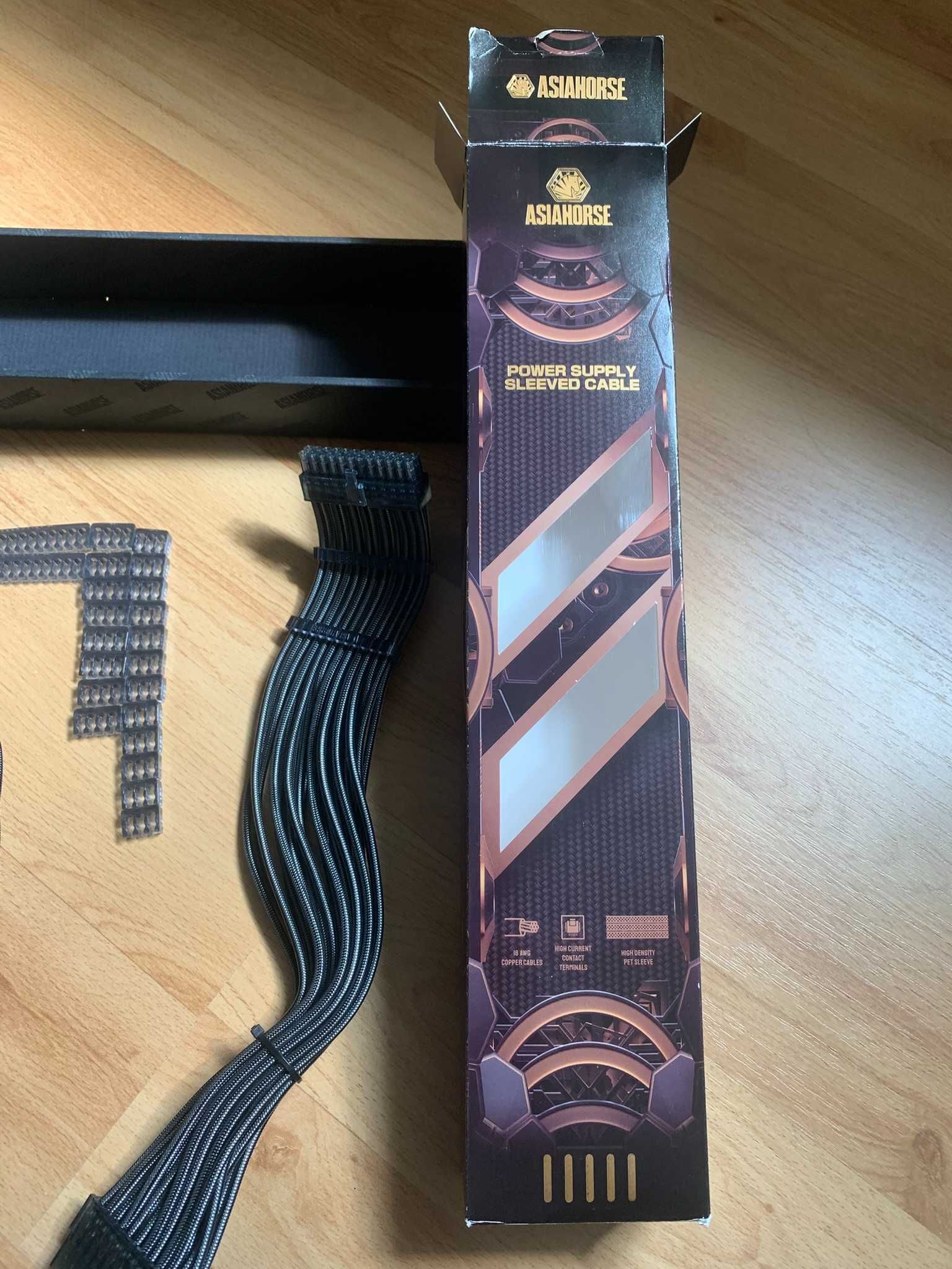 AsiaHorse Przedłużacz kabla PSU, Zestaw kabli w osłonie PC dla GPU/CPU