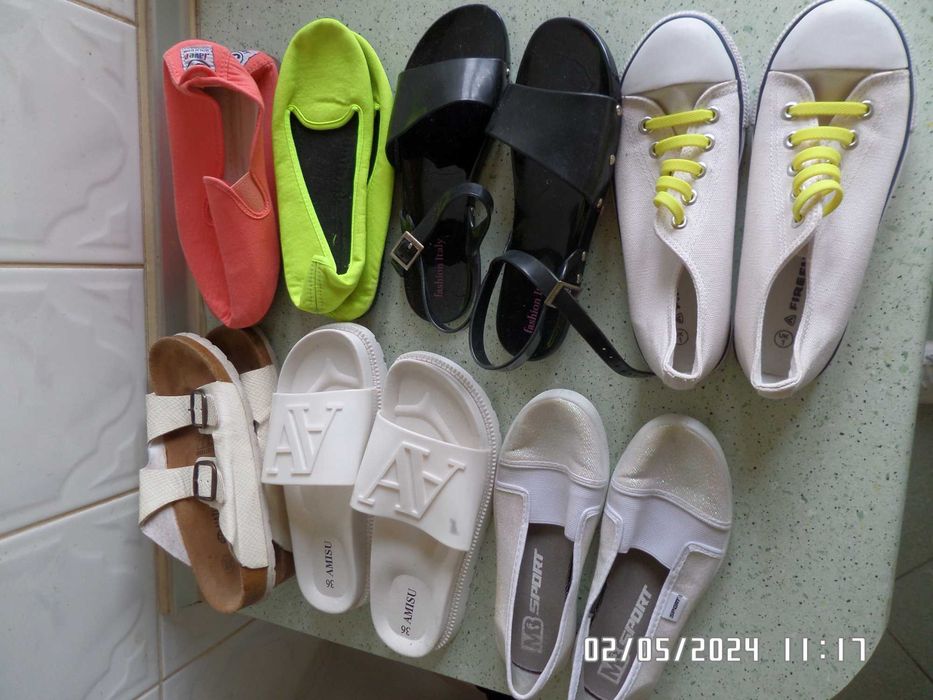 Zestaw letnich butów roz 34/35/36  15 sztuk za 70zł