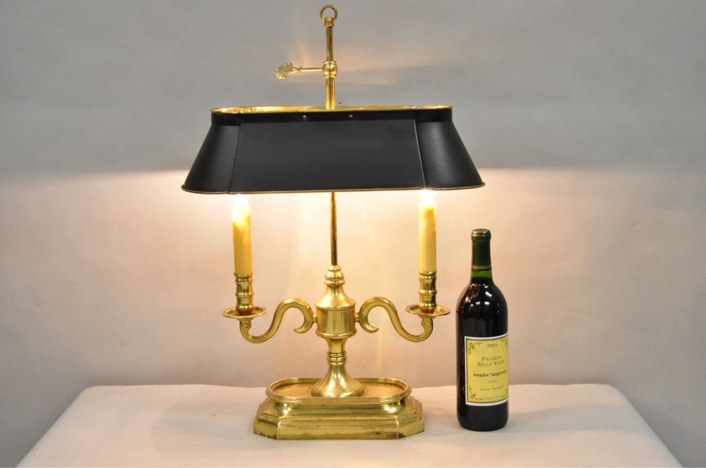 лампа-подсвечник лампа-бульотка (bouillotte lamp) латунь бронза