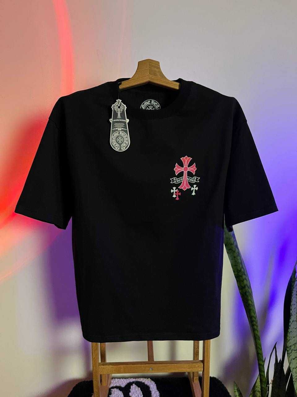 Чорна Футболка Chrome Hearts з бірками (Хром Хартс)