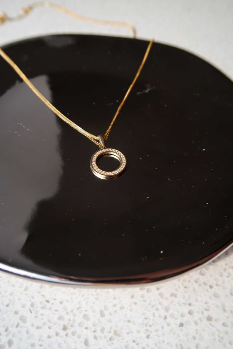 Złota Zawieszka Koło z Cyrkoniami | Próba Złota 585