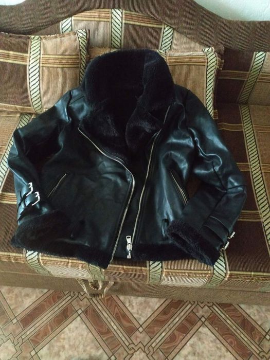 Дубленка кожаная косуха Авиатор женская