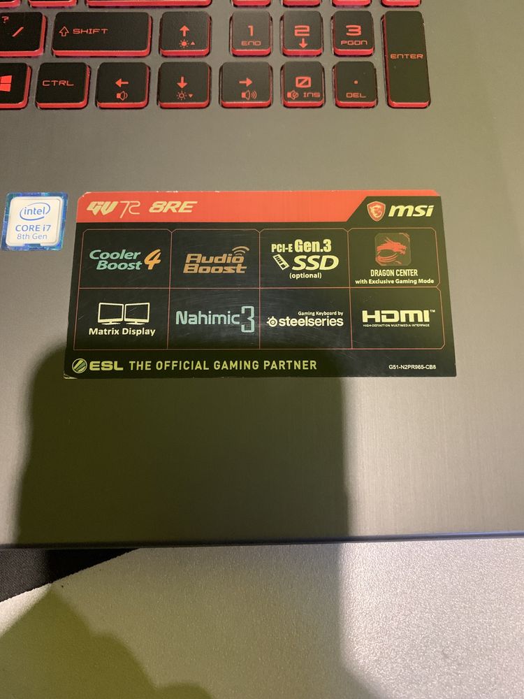 Laptop gamingowy MSI GV72 8RE