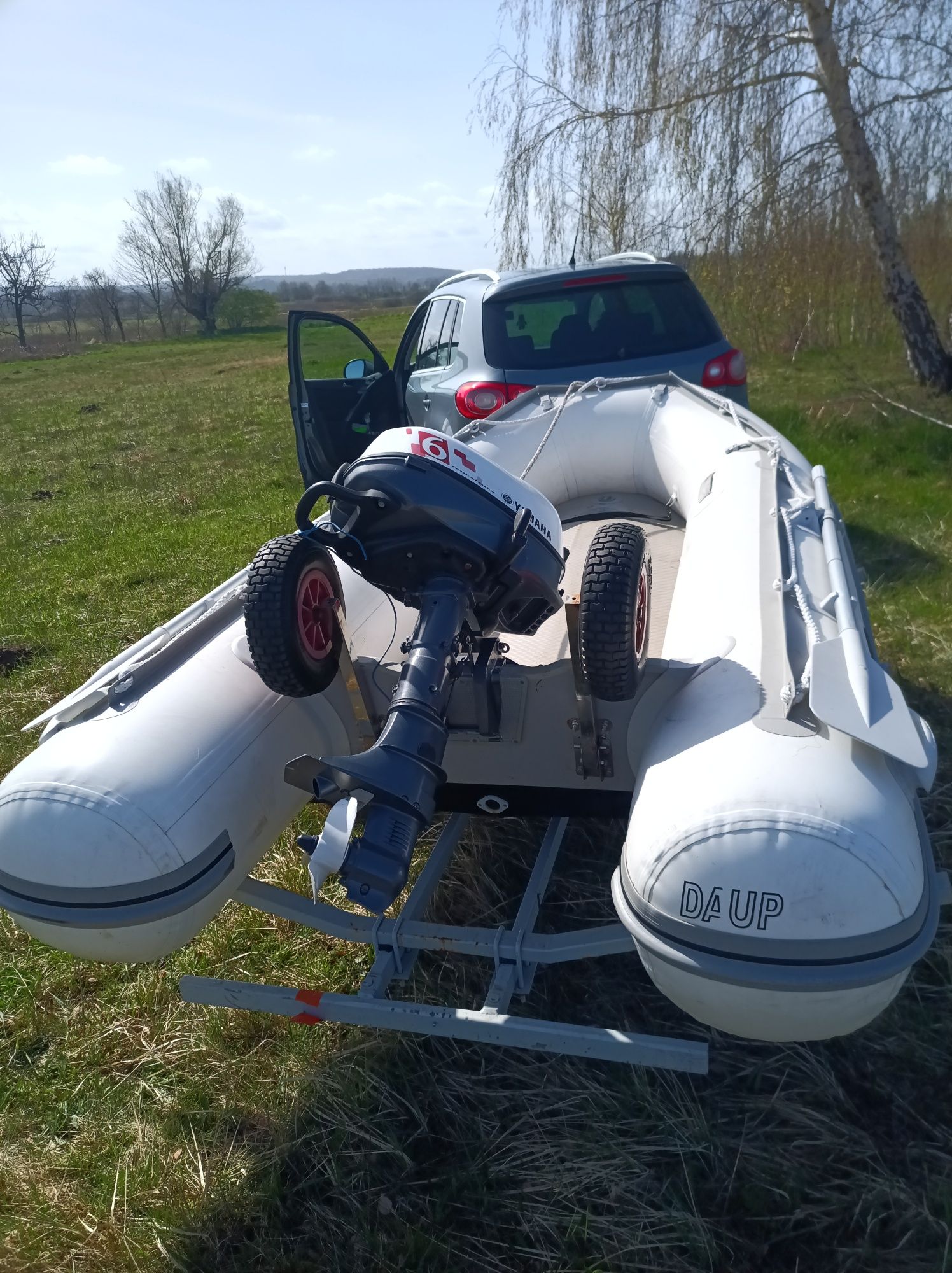 Łódź ponton 3D tender silnik Yamaha wózek