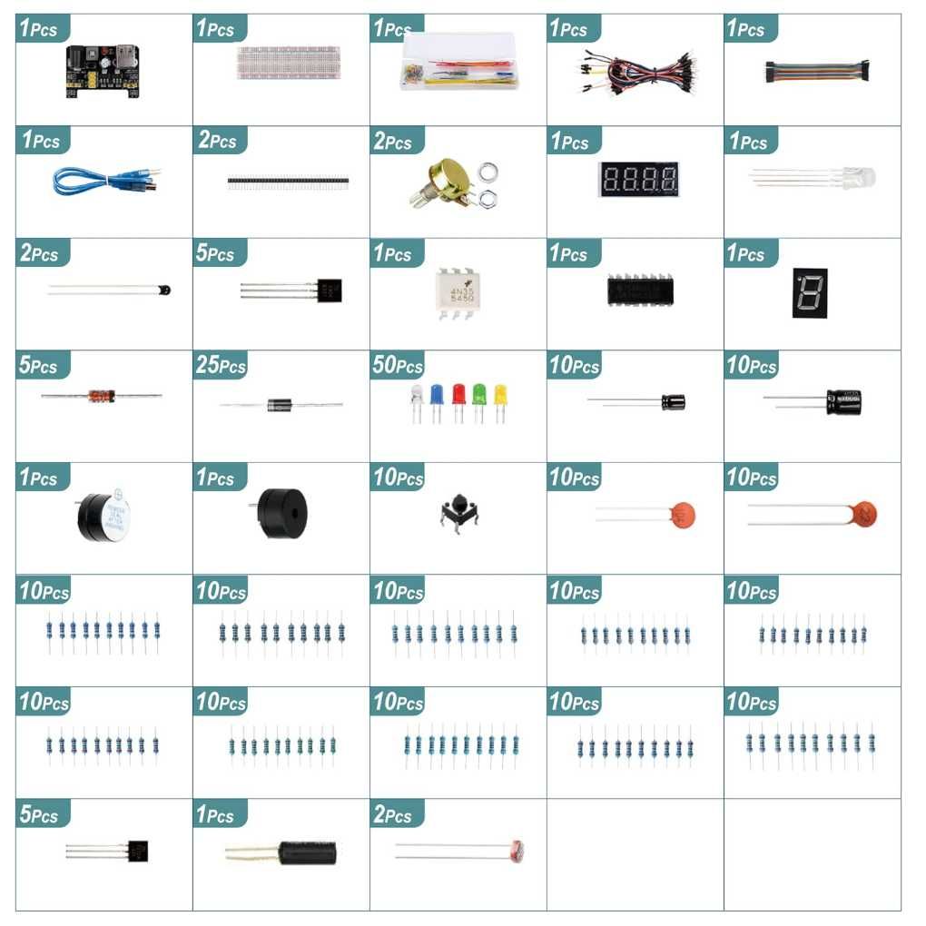 Zestaw startowy do nauki programowania Arduino dla początkujących XXL