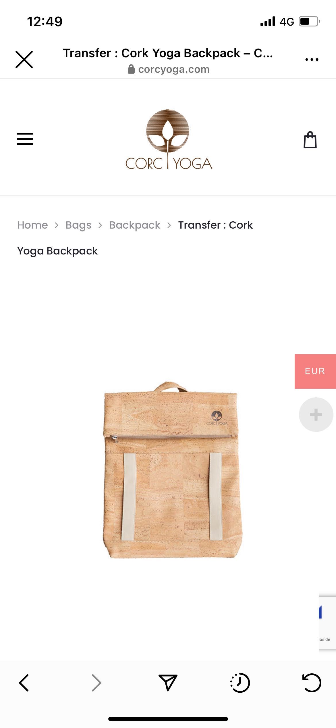 Tapete yoga e mochila yoga