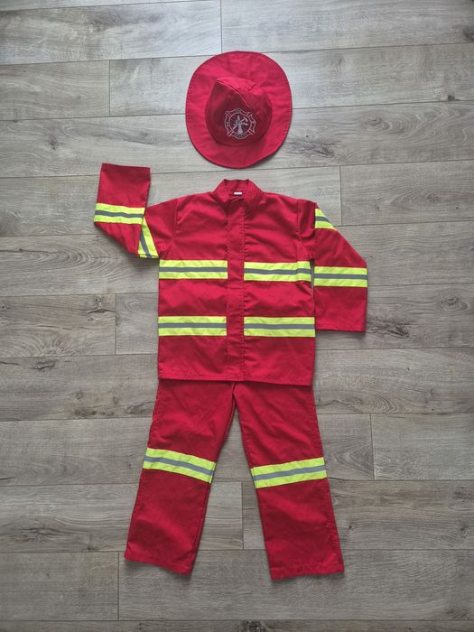 Jak nowy! Kostium strój mundur strażaka na bal, rozm 5-6