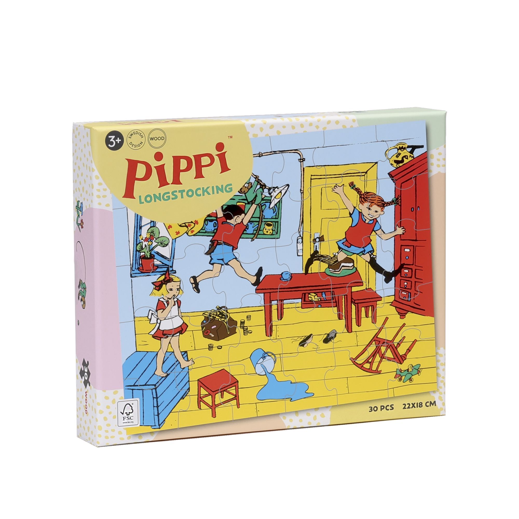 Drewniane puzzle Pippi Langstrumpf 30 szt. edukacyjna zabawka