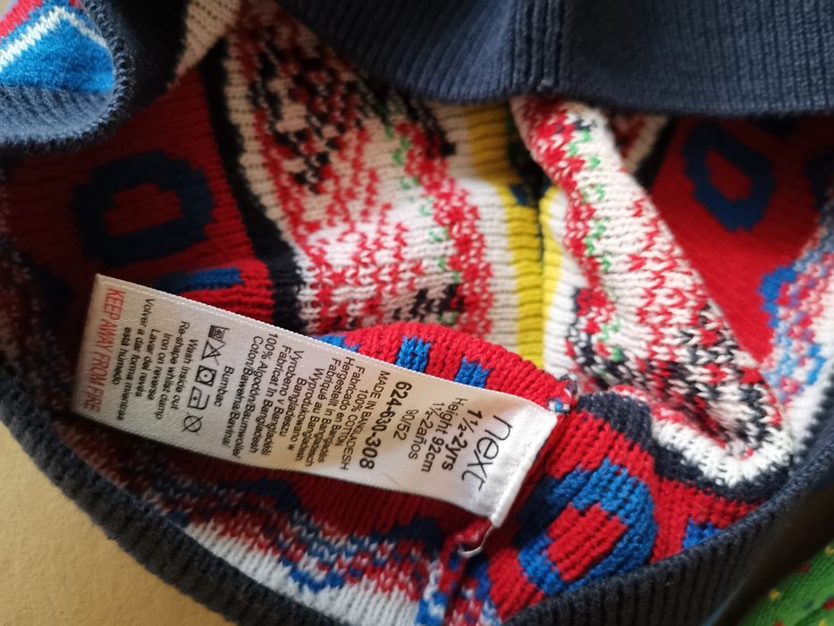 Утеплённые джинсы и новогодний свитер Next на 2-3 года